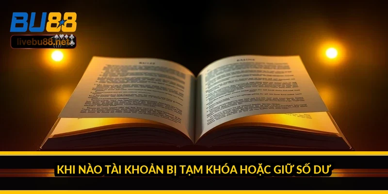 Điều khoản sử dụng BU88: những quy định bạn cần biết trước 4 Khi nào tài khoản bị tạm khóa hoặc giữ số dư?